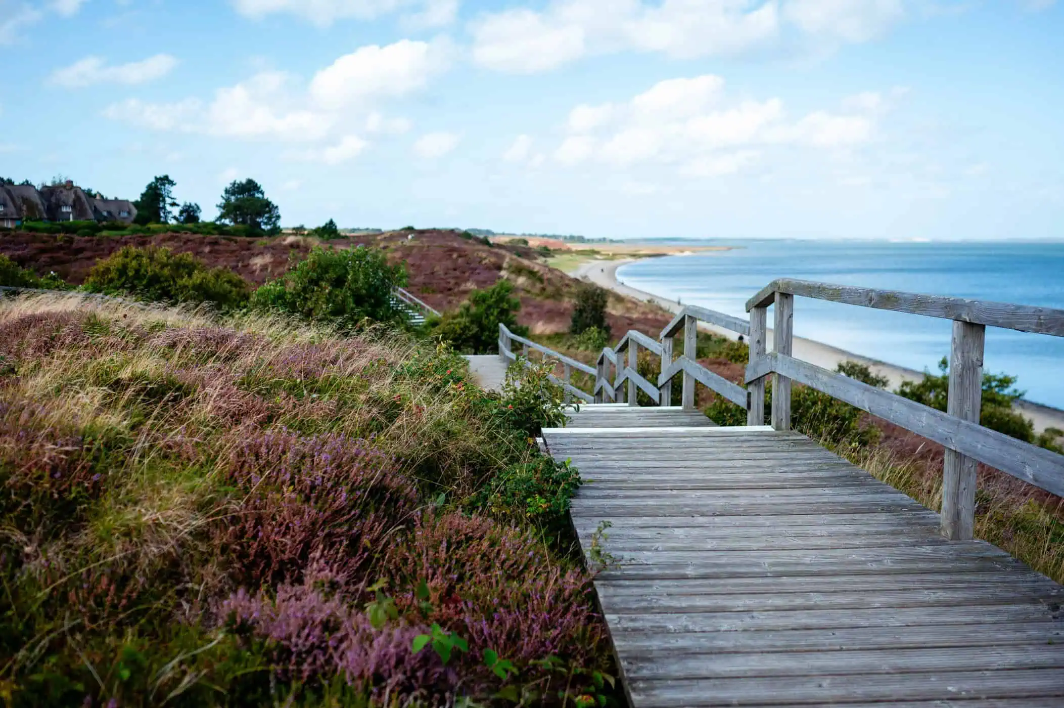 Braderuper Heide Holztreppen mit Blick auf das Wattenmeer