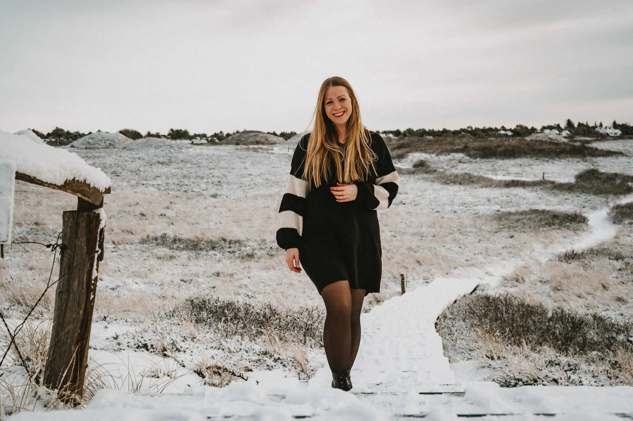 Sylt im Schnee: Sylt Fräulein Finja am Strand